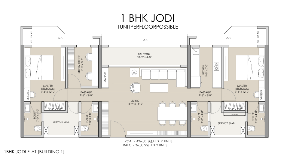 Ramdev-Avighna-Sky-Floor-Plan-1-BHK-Jodi